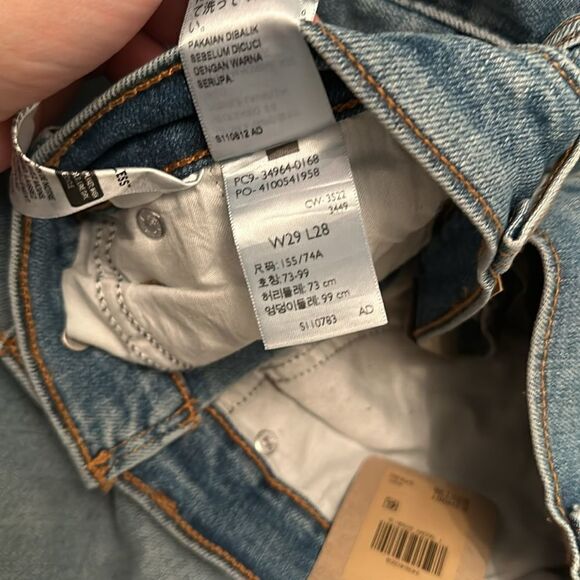 Levi’s Womens High Rise Wedgie Straight Leg Raw Hem Denim Blue Jeans - Picture 12 of 12